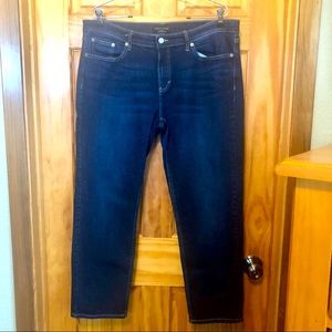 Womens Banana Republic Medium/Dark Wash Cotton Spandex GIRLFRIEND Jeans 14/32